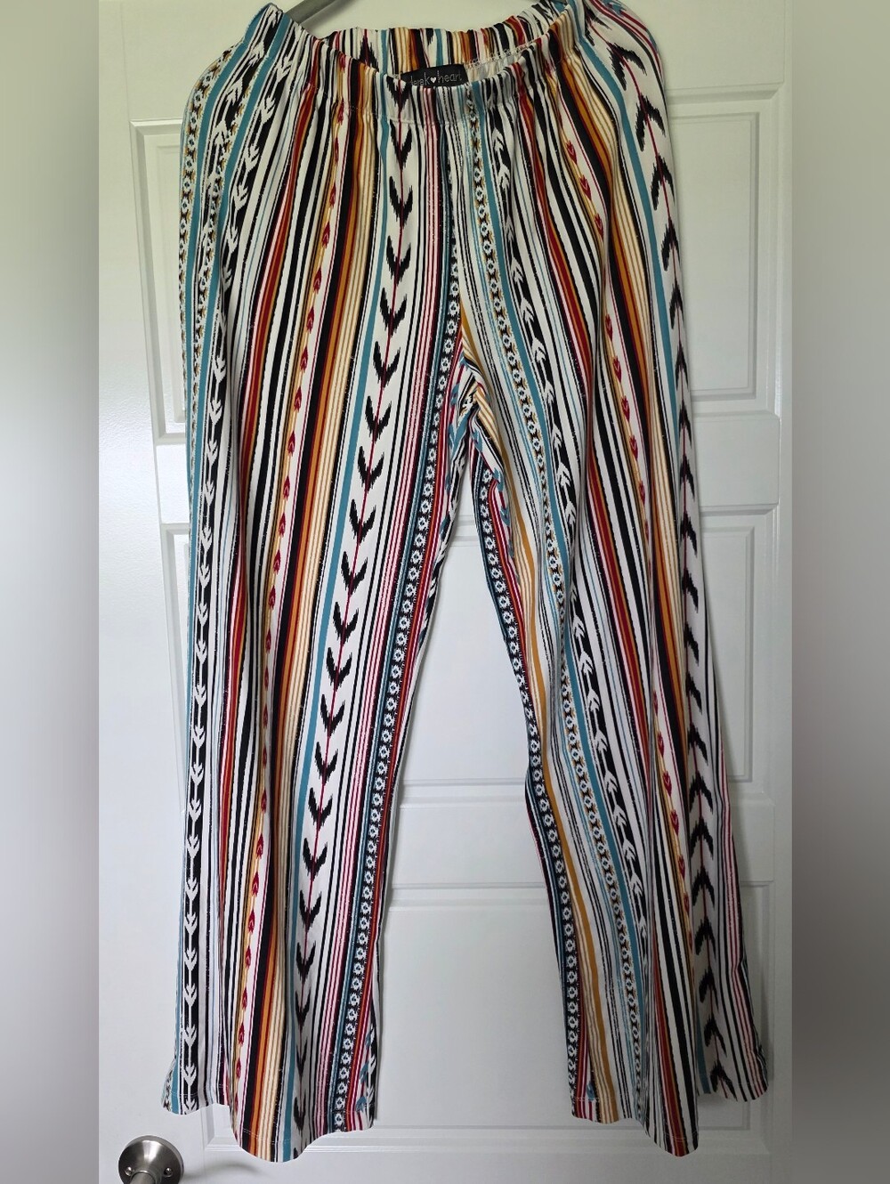 Butter Soft Boho Stripe Wide-Leg Pants - Multicolor Size Medium